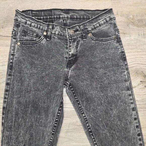 J2J Black Acid Washed Low-Rise Super Skinny Jeggings Size Medium Fits Small - Picture 2 of 6